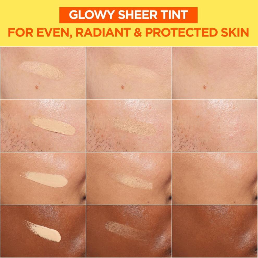 Garnier Vitamin C Daily UV Brightening Fluid Sheer Glow, SPF50+, Prevents + Corrects Sun Damages + Evens Skin tone, Face & Neck, For all skin types