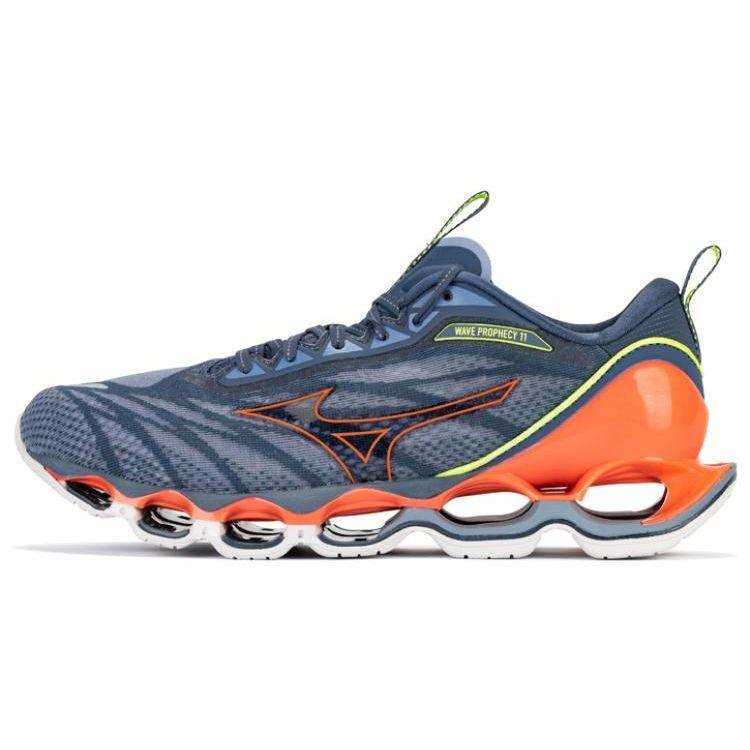 Mizuno Prophecy 11 Cushioning Durable Low-Top Running Shoes Unisex Sneaker Gray Orange J1GC220081