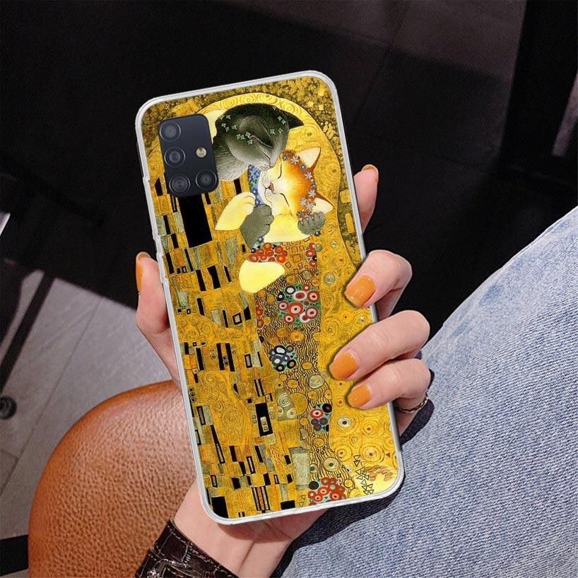 Kiss by Gustav Klimt Desig Phnoe Case for Samsung Galaxy A51 A50S A71 A70 A41 A40 A31 A30 A21S A20S A10S A21S A6 A7 A8 A9 Cover