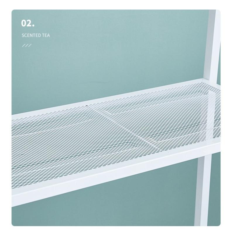 G-H 4-Tier Metal Wrought Iron Floor Rack Nordic Style Display Rack For Living Room/Bedroom/Kitchen/Bathroom/Home Office
