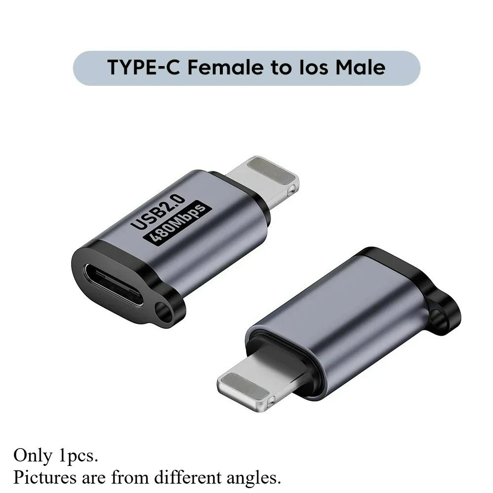 Micro USB To Type C Adapter Mini USB To USB C 480Mbps Fast Data Charging Connector USBC To Lightning Adapter for
