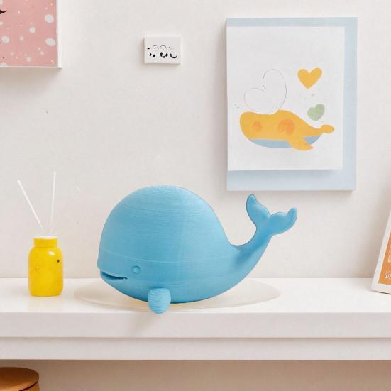 Cute Whale Figurine, 3D Printed Whale Ornament Desktop Decoration, Mini Whale Statue for Office Home Desk