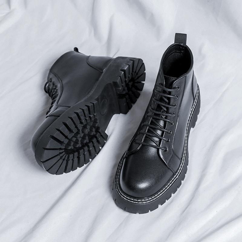 Fashion 2025 Mens Leather Casual Boots New High Quality Outdoor Mens Dress Shoes Design Luxury Fashion Non-Slip Mens Ankle Boots