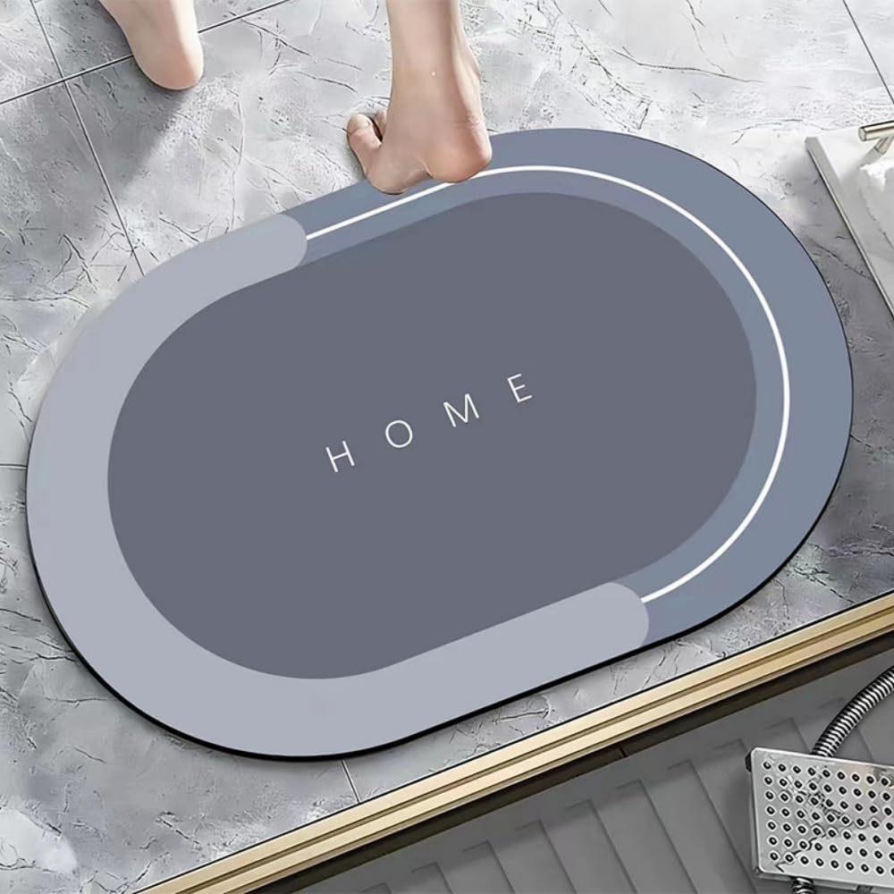 Simple Oval Square Diatom Mud Absorbent Foot Mat Bathroom Non-slip Mat Toilet Door Mat Quick Dry