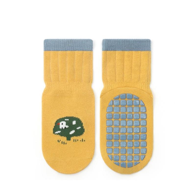 Cute Cartoon Baby Long Socks Rubber Bottom Anti-slip Children Floor Sock Spring Autumn Infant Cotton Socks 0-5Year Kids Footwear