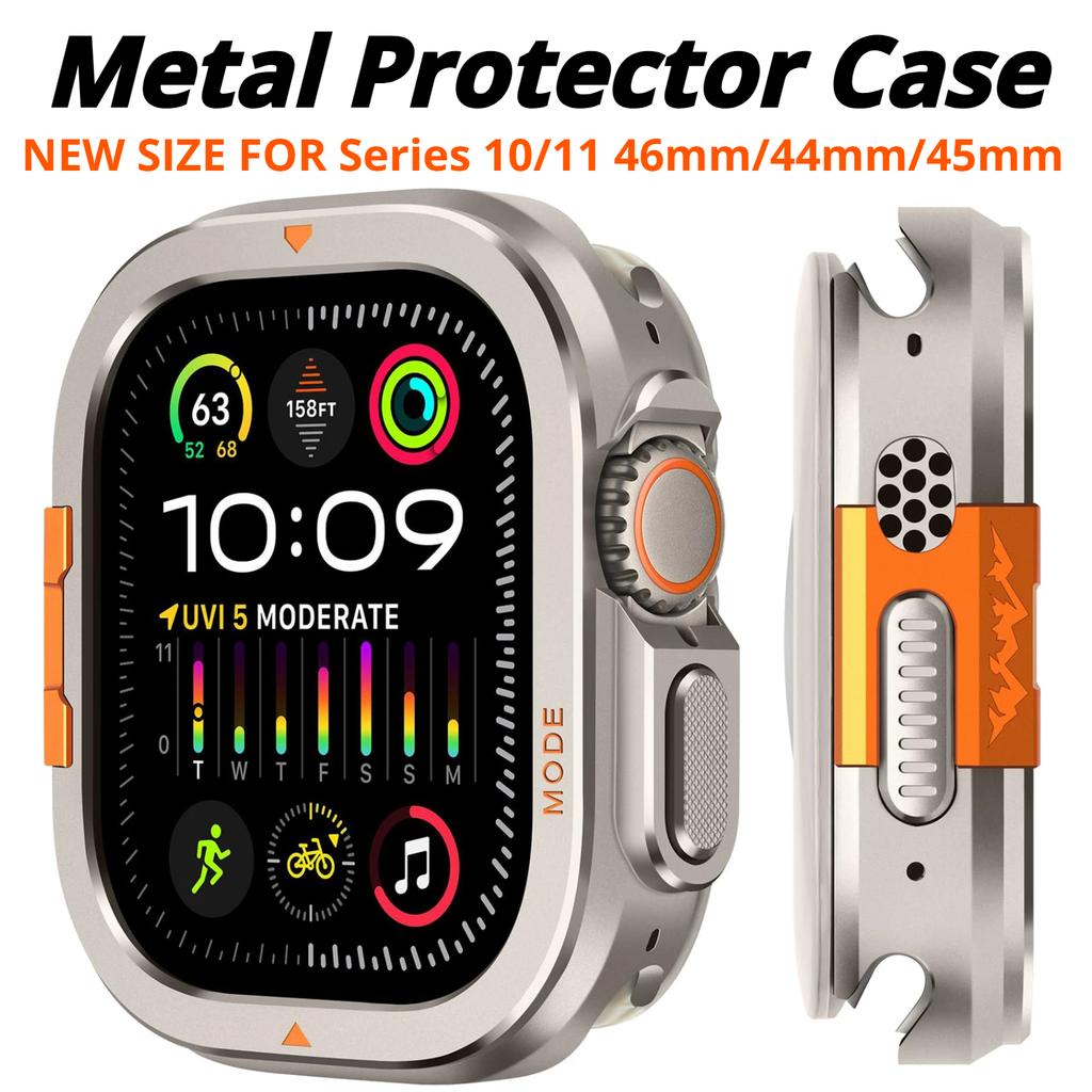 Custodia Metallica per Apple Watch Ultra 3 49mm 46mm 45mm 44mm Custodia Protettiva Telaio Paraurti in Alluminio per IWatch Serie 11 10 9 8 7 6 5 SE