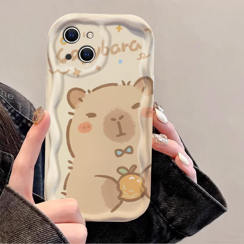 For IPhone15 Mobile Phone Case for IPhone14promax Cream Pattern Ip13 Cartoon 12mini Kapiba 16
