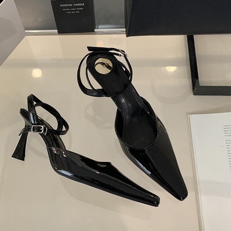 

Мода SUOJIALUN Весна Новый Бренд Женские Сандалии Мода Красный Женские Элегантные Туфли Слингбэки Острый Носок Тонкий Высокий Каблук Уличные Платье Туфли-Лодочки 35