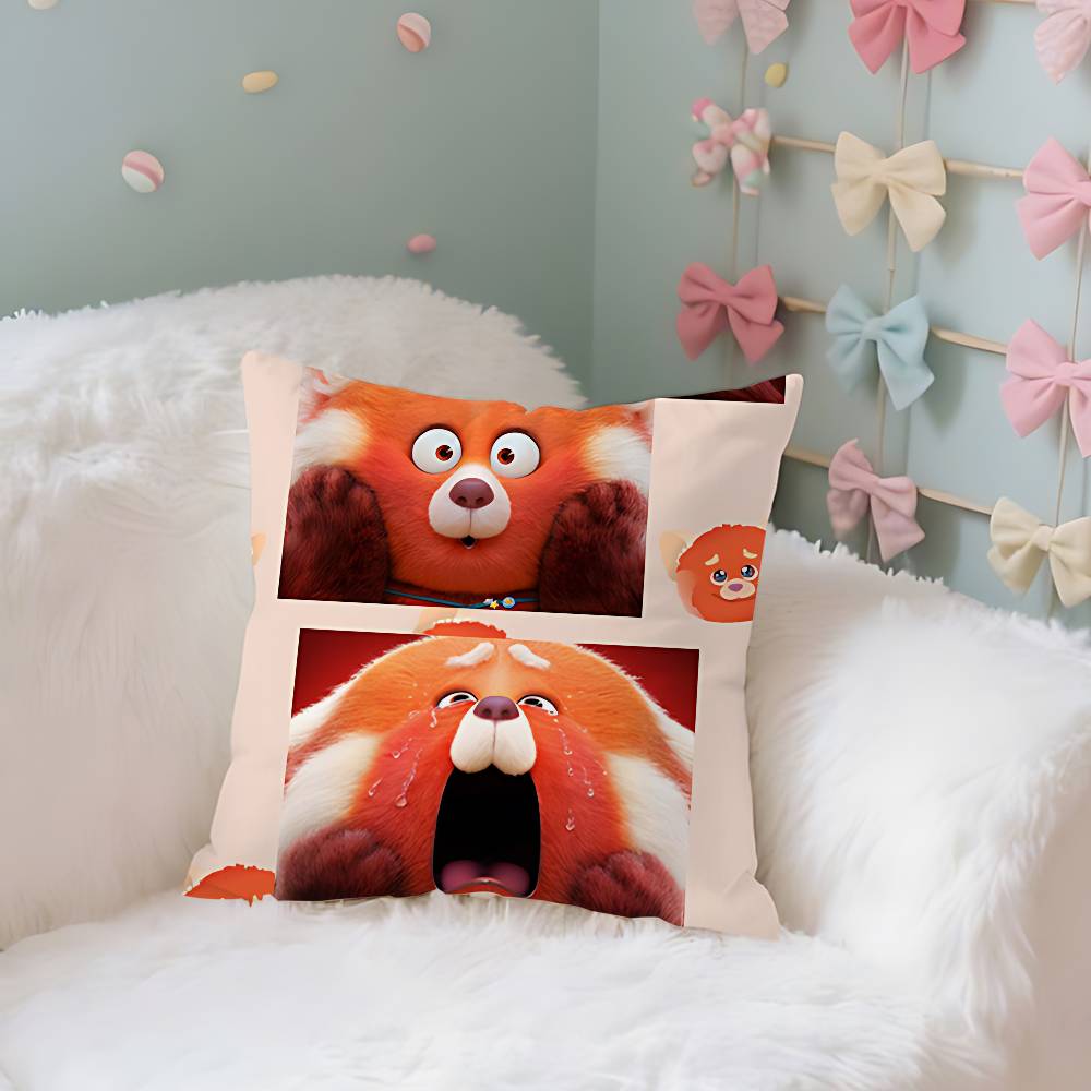 W-Turnings-Reds Bear Case Plush Fabric Soft Pillowcase Double Sided Print Cushion Cover Household Gifts