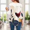 Ladies Plus Size Three Quarter Sleeve Shirt Pointed Hem Loose Breathable Casual For Office Daily Wear