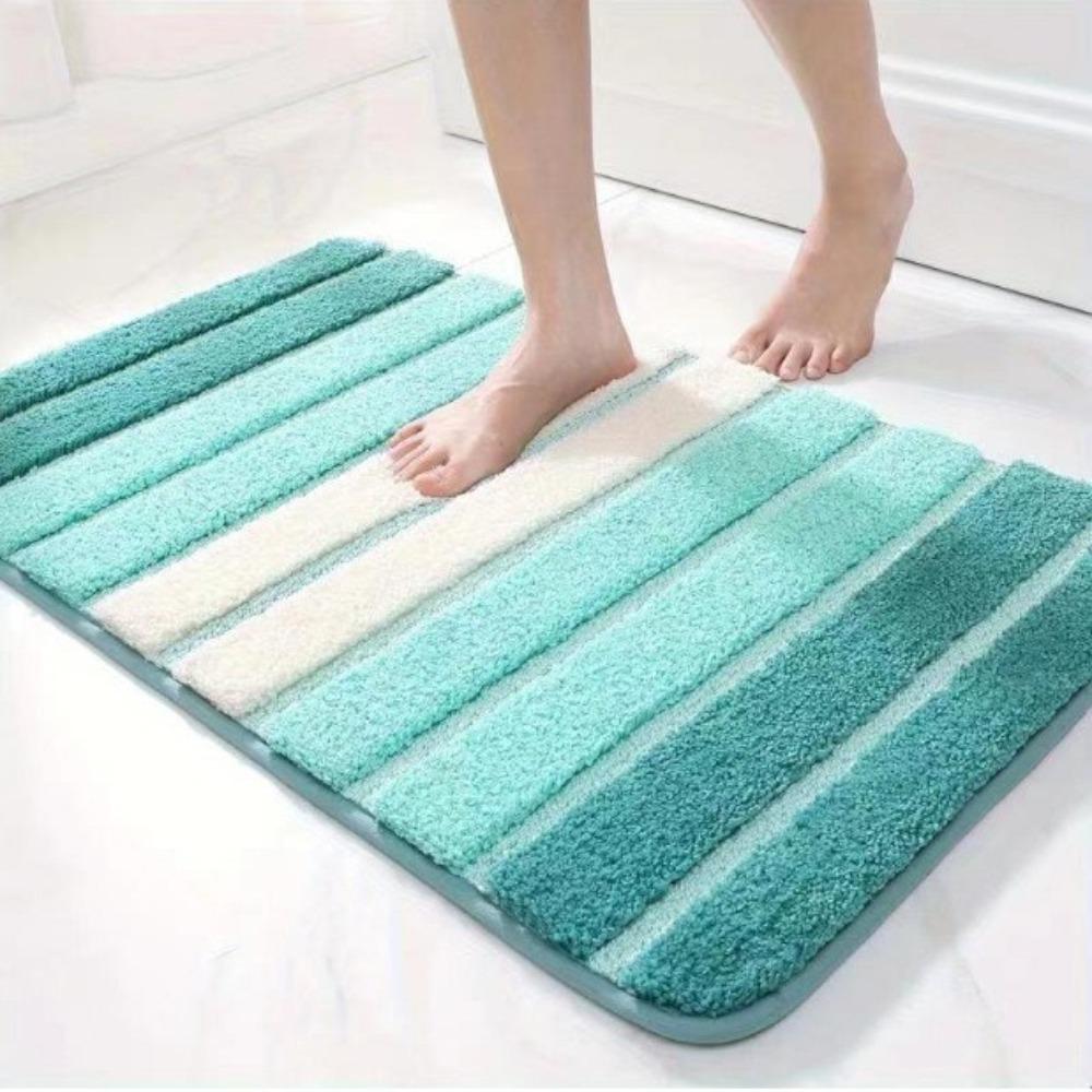 Thickened Stripe Bath Mat Rectangular Floor Mat Carpet Entrance Mat Bath Room