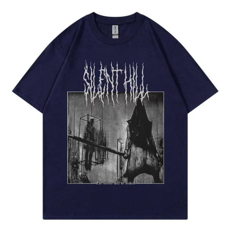 Silent Hill 2 Game Graphic T Shirts Men Women Gothic Vintage Short Sleeve Tshirt High Quality Fashion Oversized Cotton Tshirts
