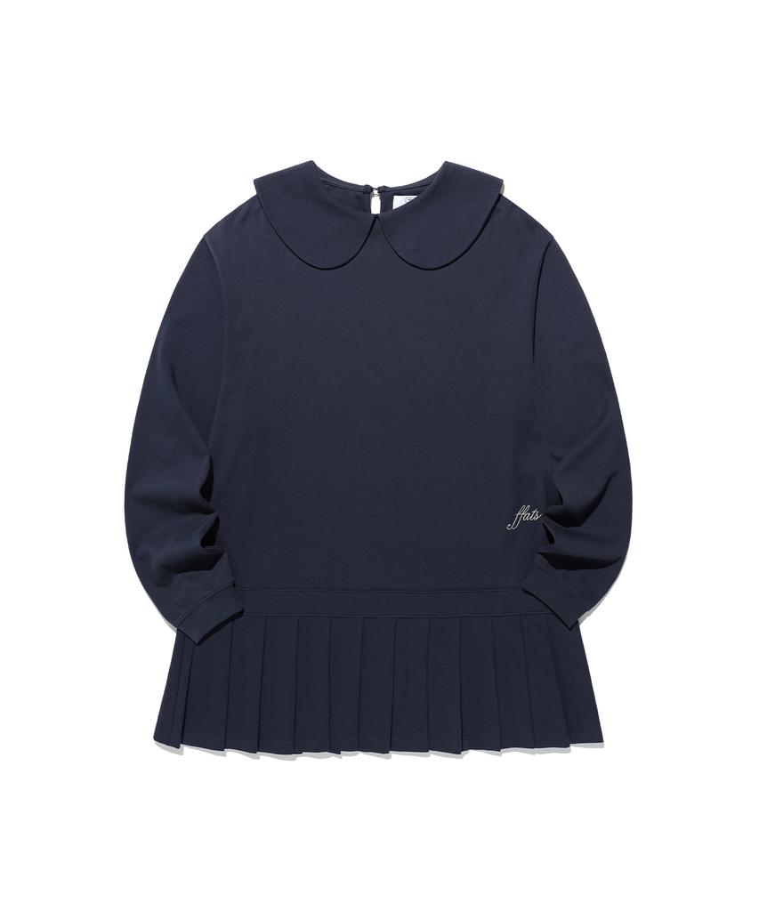 Nice Ghost Club Ffats Pleated Midi Dress L/S Tee_Navy(Ng2Gsupa94A)