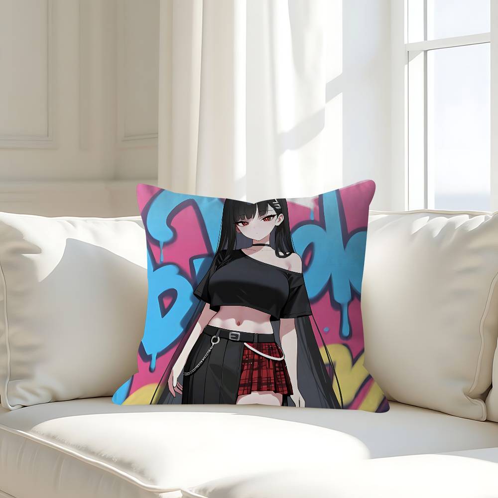 

T-Tsukatsuki RioS Pillowcase Toon Gift Cushion Cover Bedroom Home Sofa Chair Seat Decor Pillow Case 16x16Inch