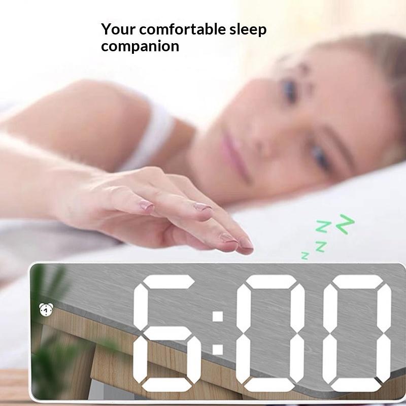 Led Mini Mirror Alarm Clock Electronic Digital Alarm Clock Digital Table Clock Room Desk Decorating Smart Small Tools Home