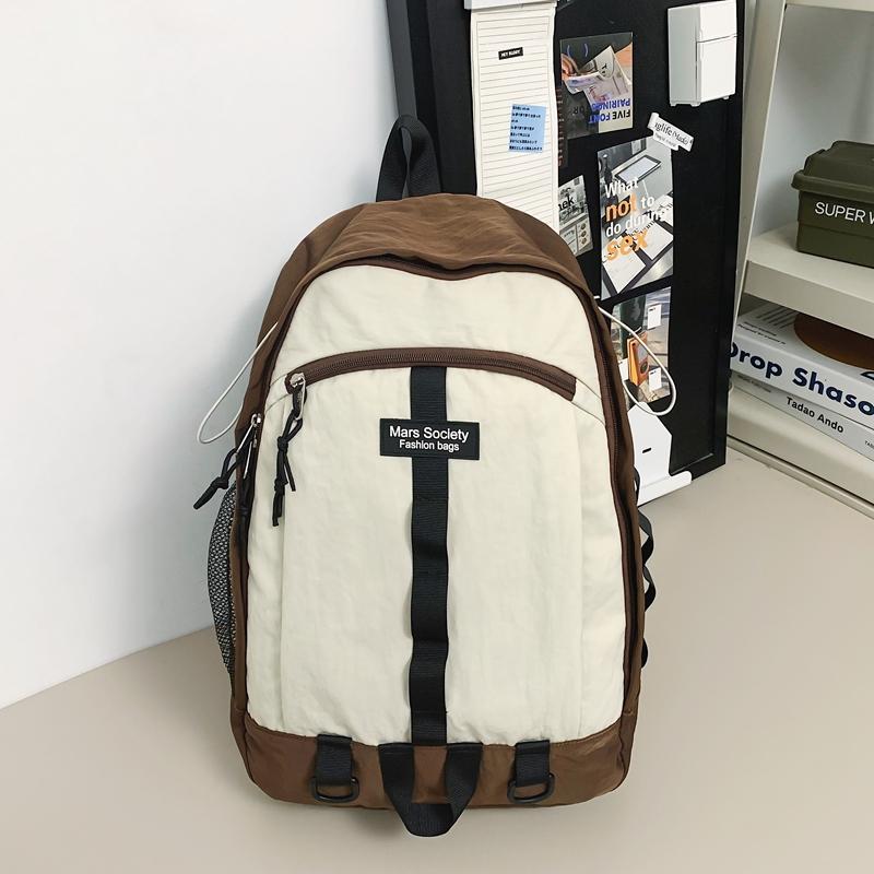 Damen Rucksack mit großem Fassungsvermögen Studentenschulranzen Herren Colorblock-Rucksack