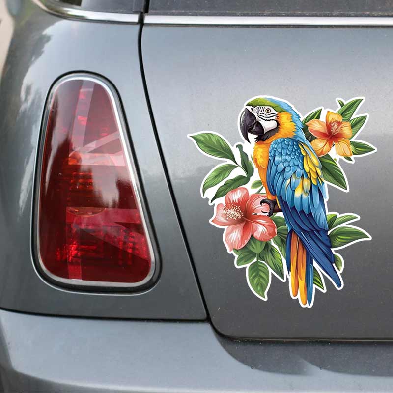 Mėlyno papūgos automobilio lipdukas Vinilinė decal vandeniui atspari galinio lango motociklo kemperio buferio sunkvežimio nešiojamojo kompiuterio dekoracija Y163