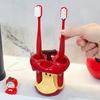 Ins Apple Toothbrush Holder Makeup Brush Storage Rack Ceramic Toothbrush Stand Household Bathroom Bathroom Accessories
