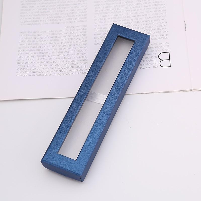Creative Transparent Pen Box With Window Cover For Office Supplies And Gift Use