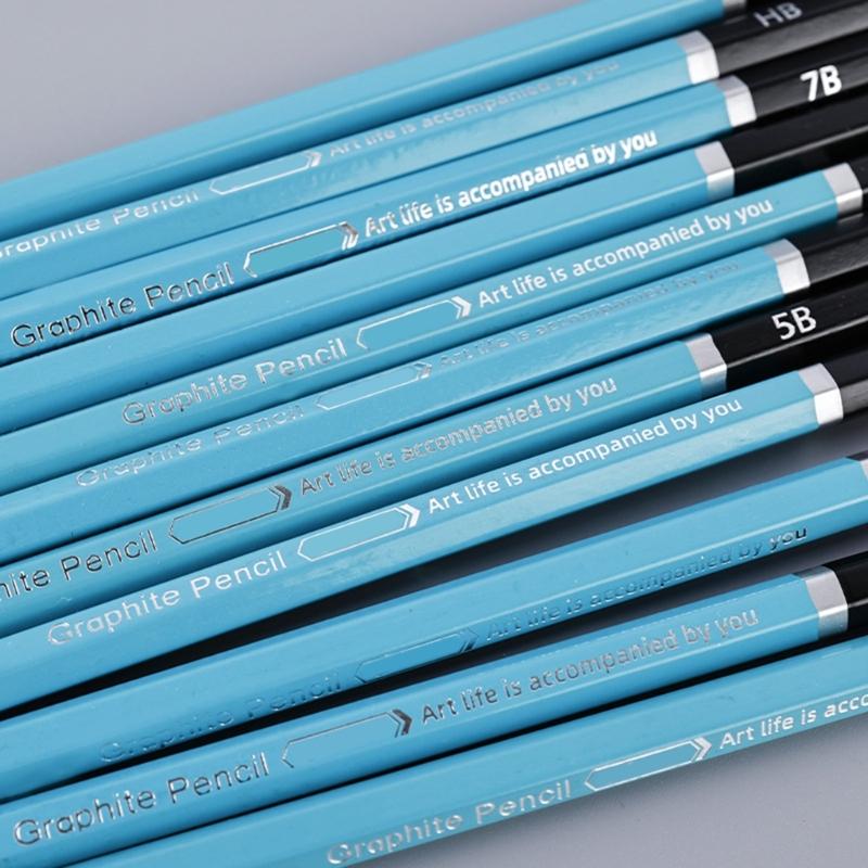 12Pieces Mixed Hardness Drawing Pencils Set Wood Handle Sketch Pencils For Sketching Shading And Art Drawing Project