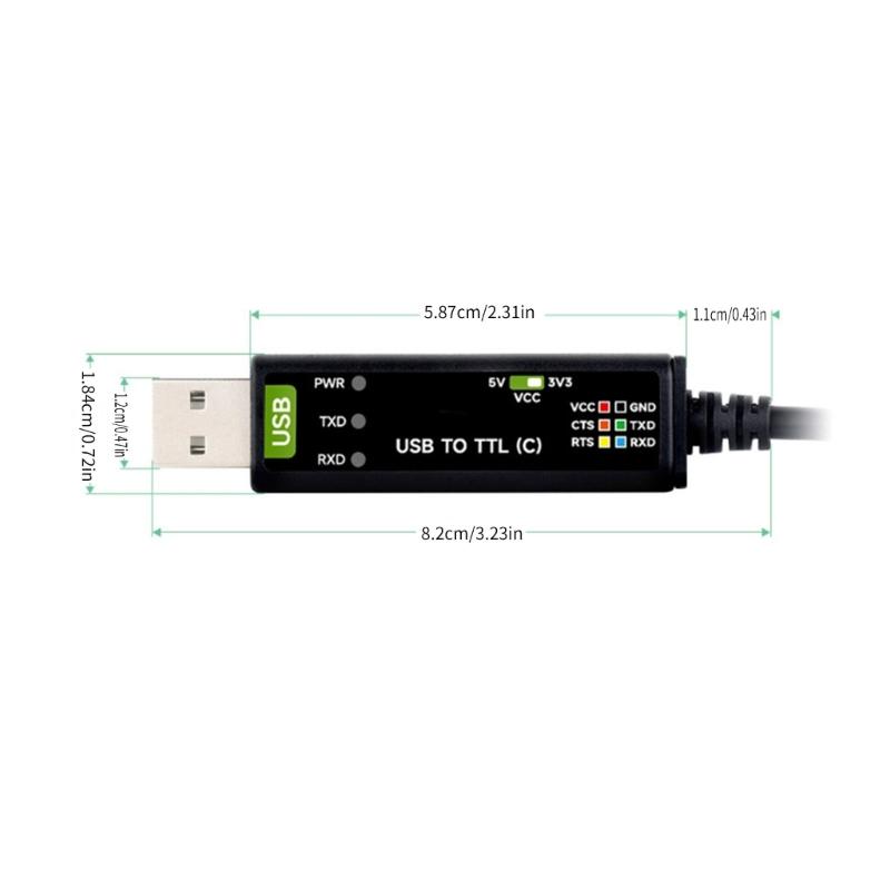 Industrial USB To TTL Serial Adapters Cable USB To TTL (C) Converters FT232RNL Chip Serial Port Debugging Cable 3.3V/5V