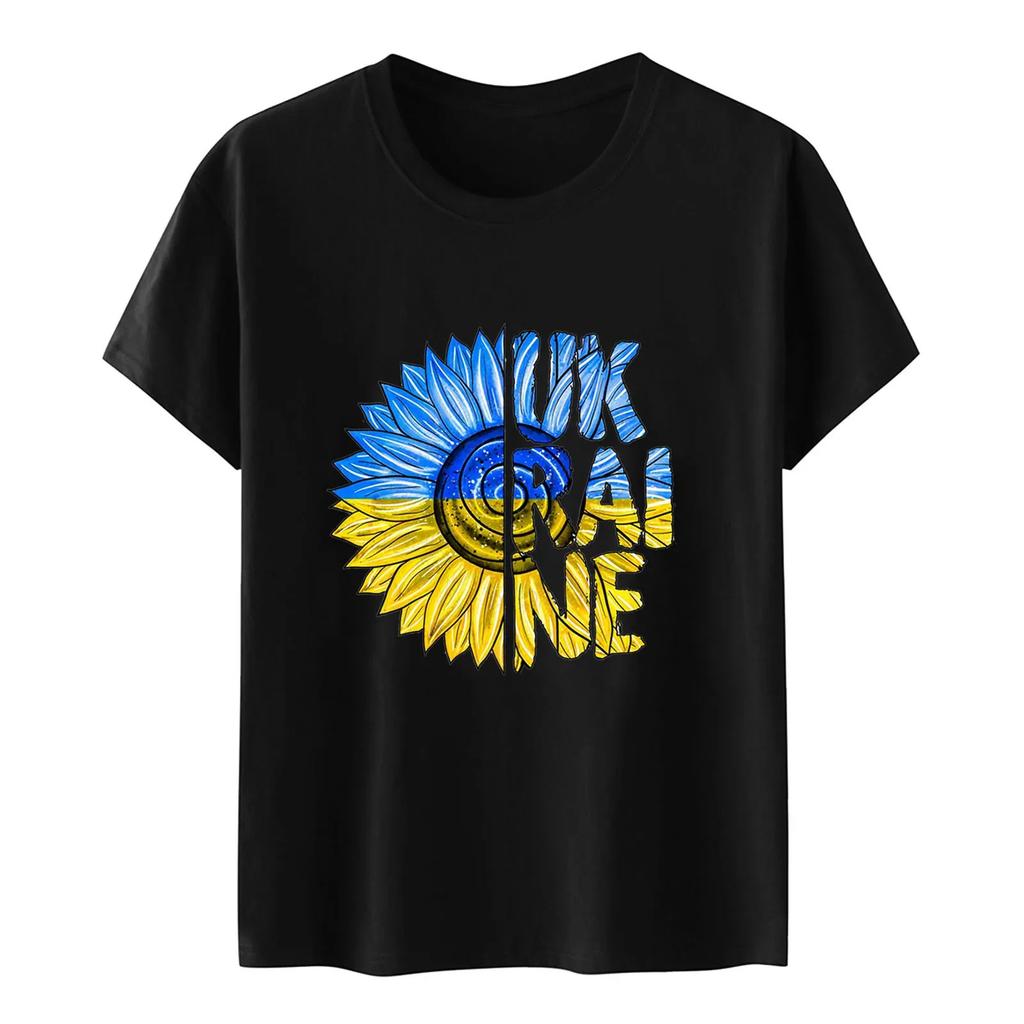 Ukraine Flag Printed Fashion Womens Tshirts Short Sleeve Funny Tops Tees Graphic Unisex T Shirts Women Men Clothing