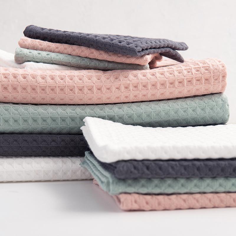 Badetuch-Set aus reiner Baumwolle mit Waffelmuster – 3-teilige, saugfähige Geschenkbox