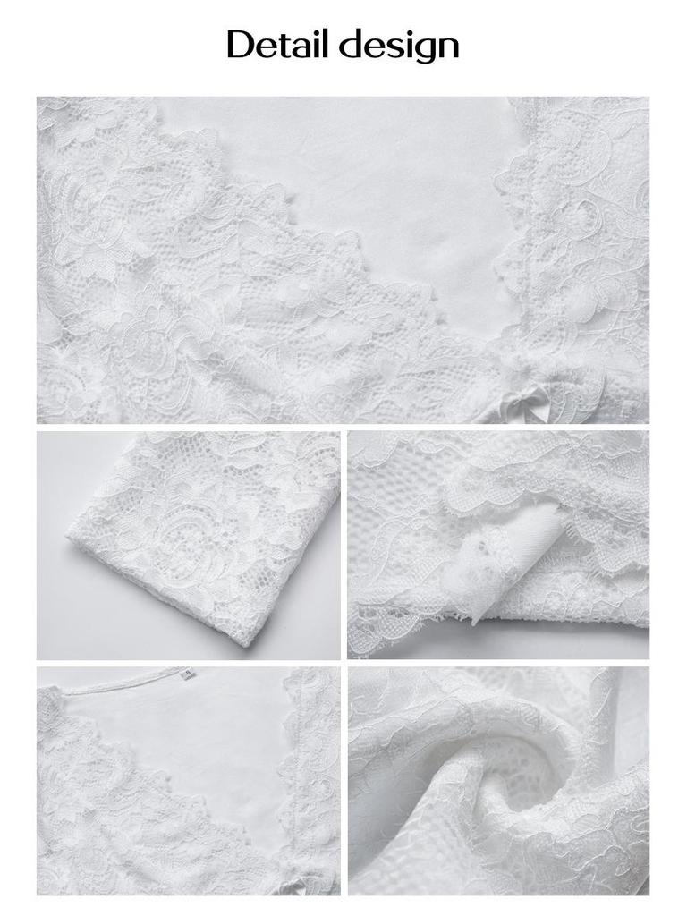 Y2K Sexy Deep V Cutout Lace Pullover - Spring/Summer 2025 Women's Top, European & American Sweet and Spicy Style