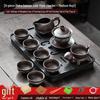 Chinese Kung Fu Ceramic Tea Set with Window Flower Tray