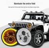 7-Inch Round LED Headlight for Jeep, Harley, Motorcycle - High/Low Beam, Silver