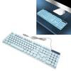 Gaming Keyboard USB Round 104 Keycaps Backlit Ergonomic Fodable Feet Multimedia Keys Wired Keyboard for Desktop Laptop