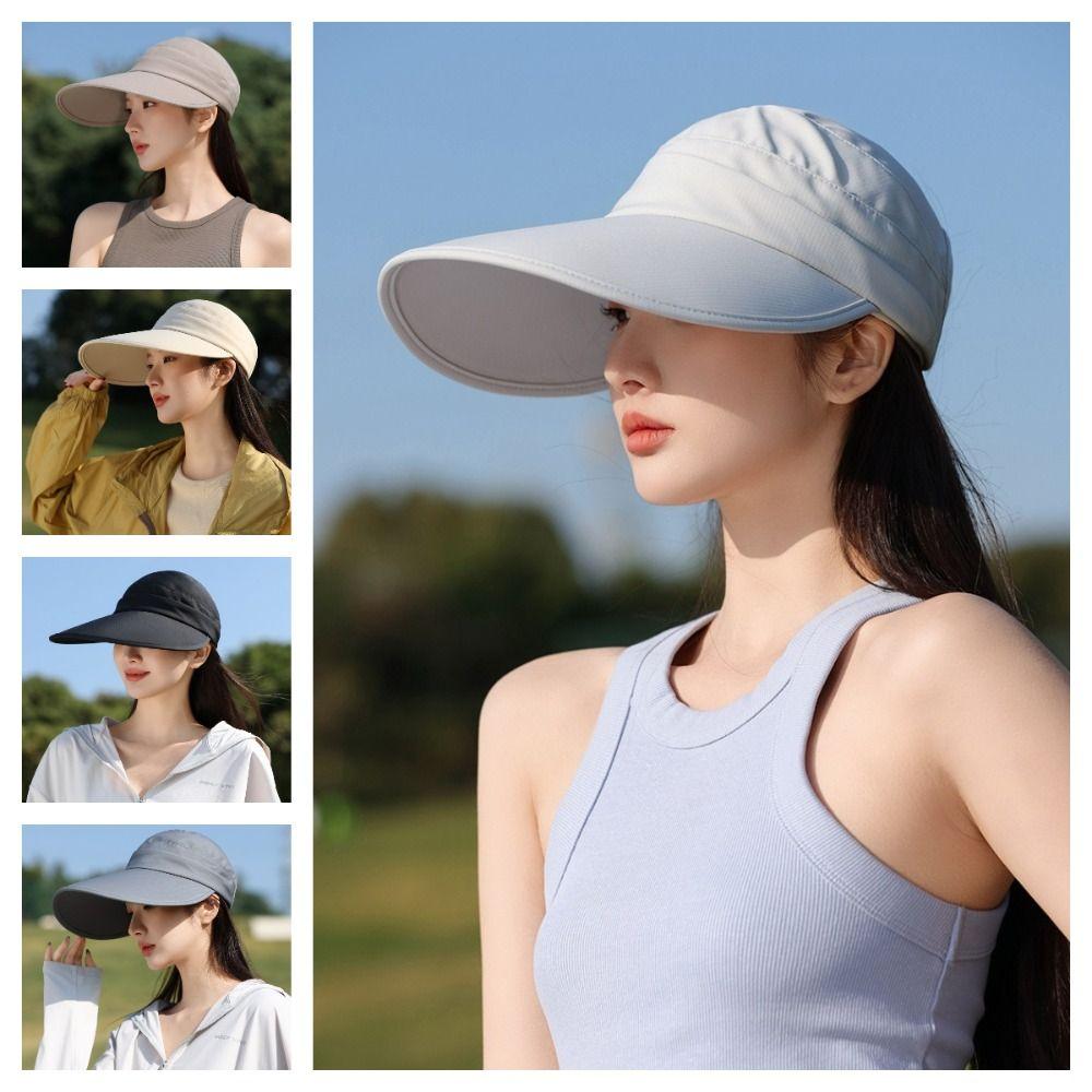 

Sun Protection Cover Face Cap Long Brim Sunscreen Baseball Cap Lightweight Women Sun Hat Climbing світло-сірого кольору
