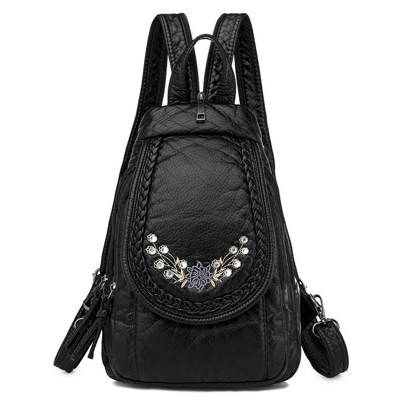 Mochila pequena multifuncional bolsa de peito bolsa de ombro PU mochila macia mochila feminina fashion