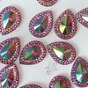 50pcs 13*18mm Craft Decorations DIY AB Colorful Resin Ornament Flatback Applique Crystal Stones Glitter Water-drop Rhinestone