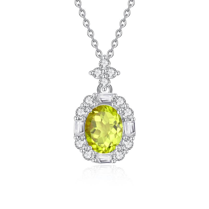 S925 Sterling Silver Natural Gemstone Necklace for Women, Multi-Color Crystal Pendant, Versatile Jewelry