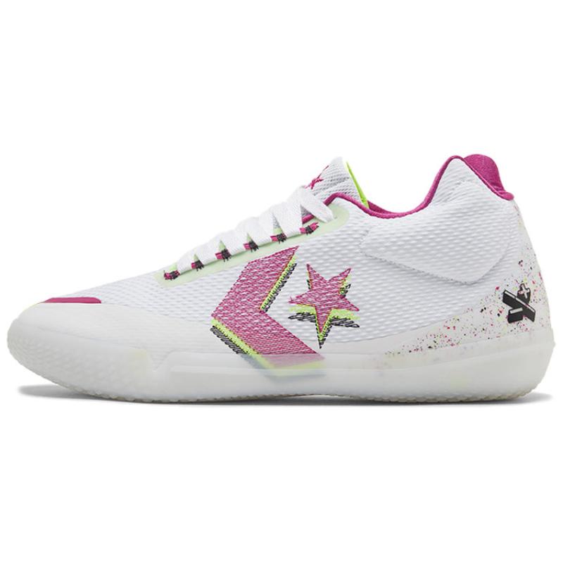 

Converse All Star BB Evo Round Toe Lightweight Low-top Practical Basketball Shoes Unisex White Rose Pink 37.5