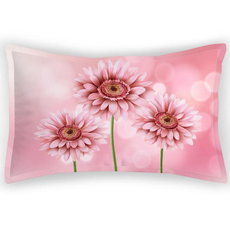 Digital Printing Pillowcase, Romantic Pastoral Satin Single Pillowcase, Summer Floral Pattern Velvet Bedding Pillowcase