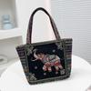 Embroidered Canvas Handbag Women's Handbag Casual Handbag Lunch Box Bag Small Cloth Bag
