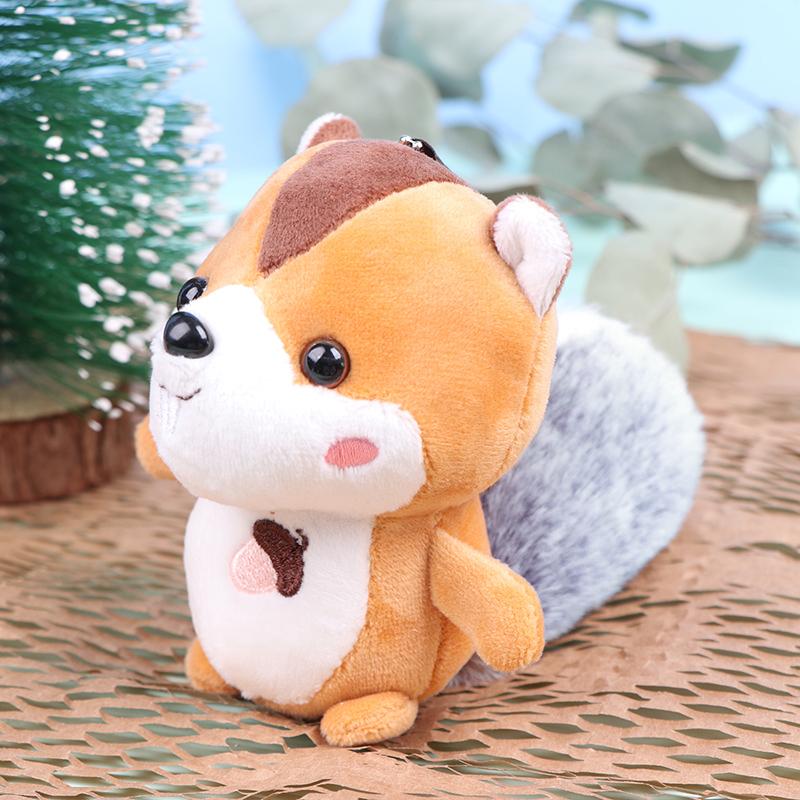 Mini Squirrel Plush Toy Decorations Oversized Tail Squirrel Ornament Keychain