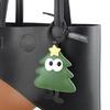 Christmas tree apple keychain creative Christmas New Year cute cartoon PU leather pendant trinkets