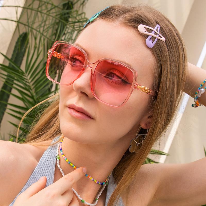 New Fashion Square Trend Sunglasses Women Big Frame Colorful Sun Glasses Female Gradient  Shades Ladies Eyewear
