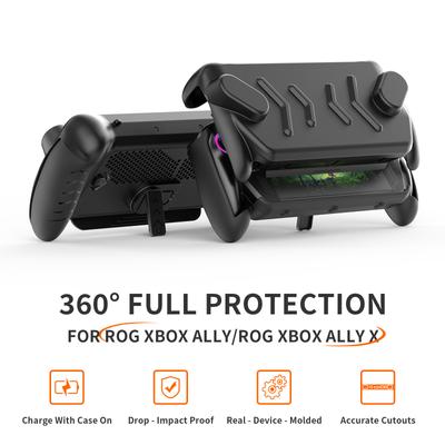 För ROG Xbox Ally X Skyddsfodral TPU Fullt Täckt Skal med Förinstallerad Laddningsport och Stativdesign Speltillbehör