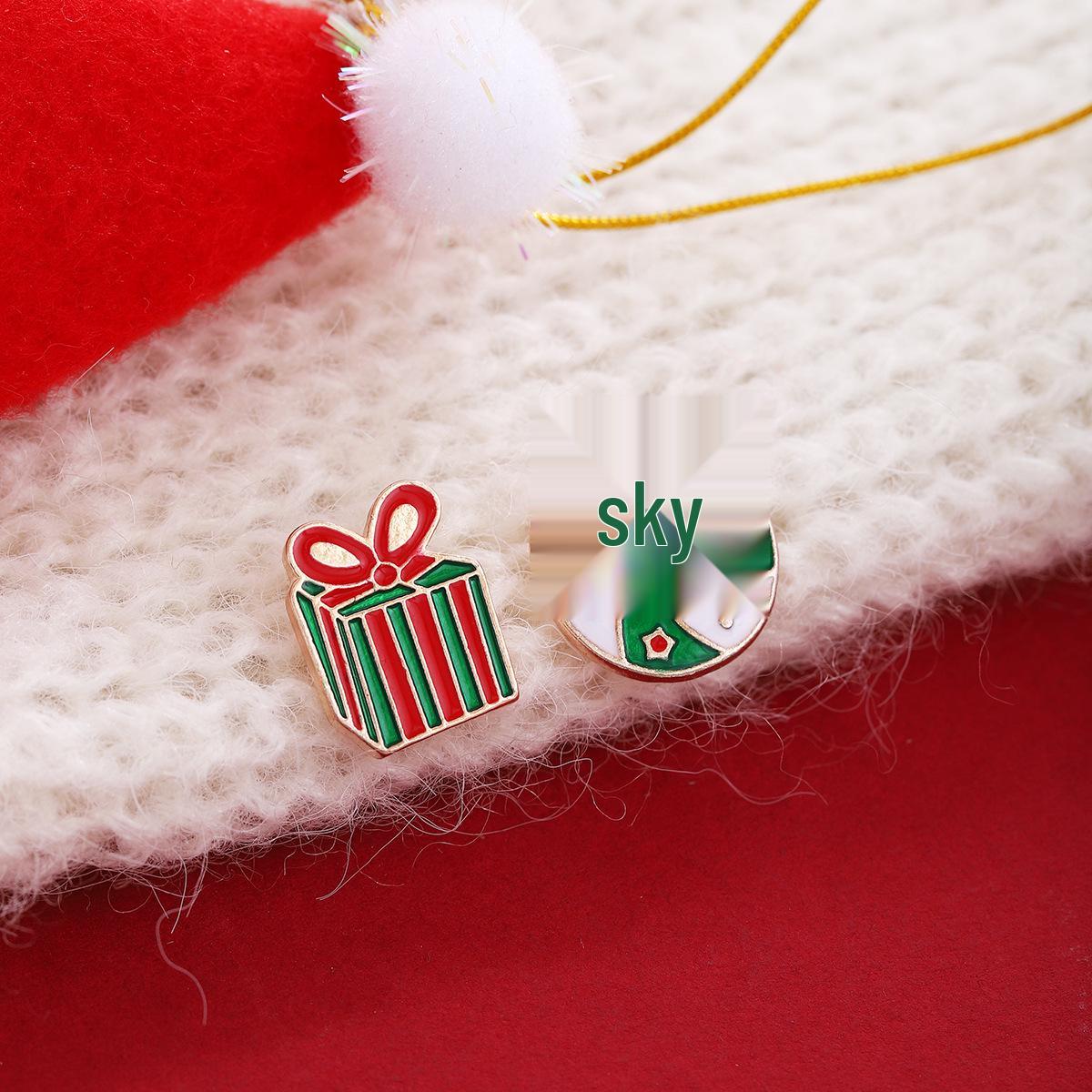 

High-End Christmas Tree & Bell Asymmetrical Earrings for Women