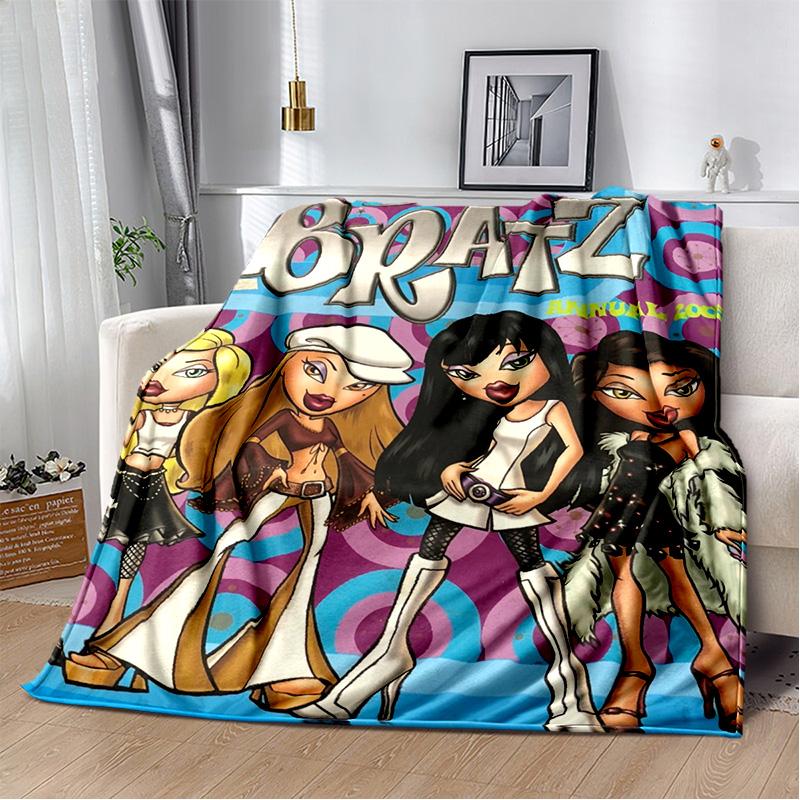 Bratz Cartoon 3D Printed Girls Blanket,Flannel Soft Throw Blanket for Home Bedroom Bed Sofa Picnic Office Hiking Cover Kids Gift