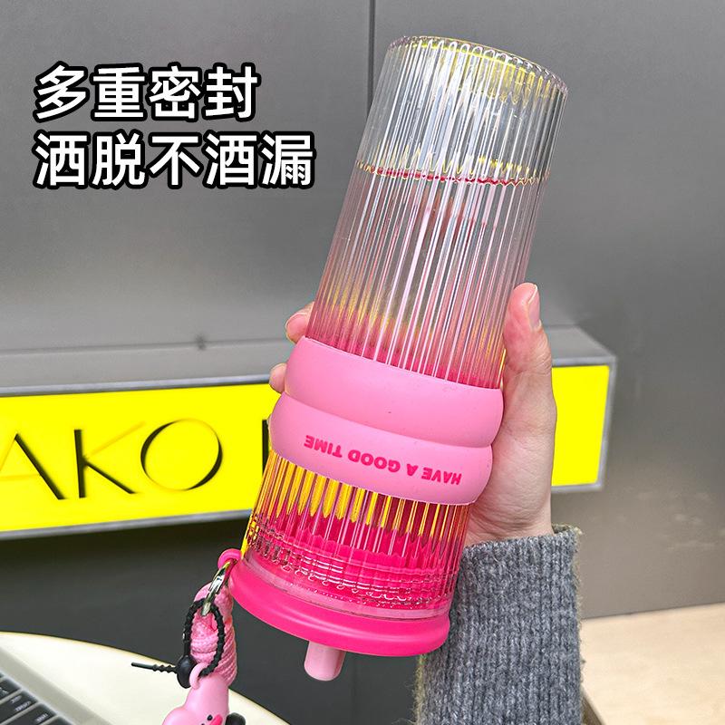 Water bottle new high value ins feng shui cup large capacity girls sports kettle high temperature portable student straw