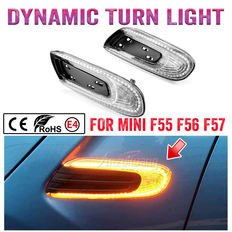 Dynamic Sequential Amber Front Led Side Marker Lights For Mini Cooper F55 F56 F57 2014 2015 2016 2017 2pcs Car Turn Signal Light