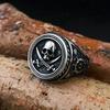 Bague Personnalisée Punk Double Couteau Crâne Pirate Homme Glamour Créatif Hip Hop Rock Fête Bague Acier Inoxydable Accessoires