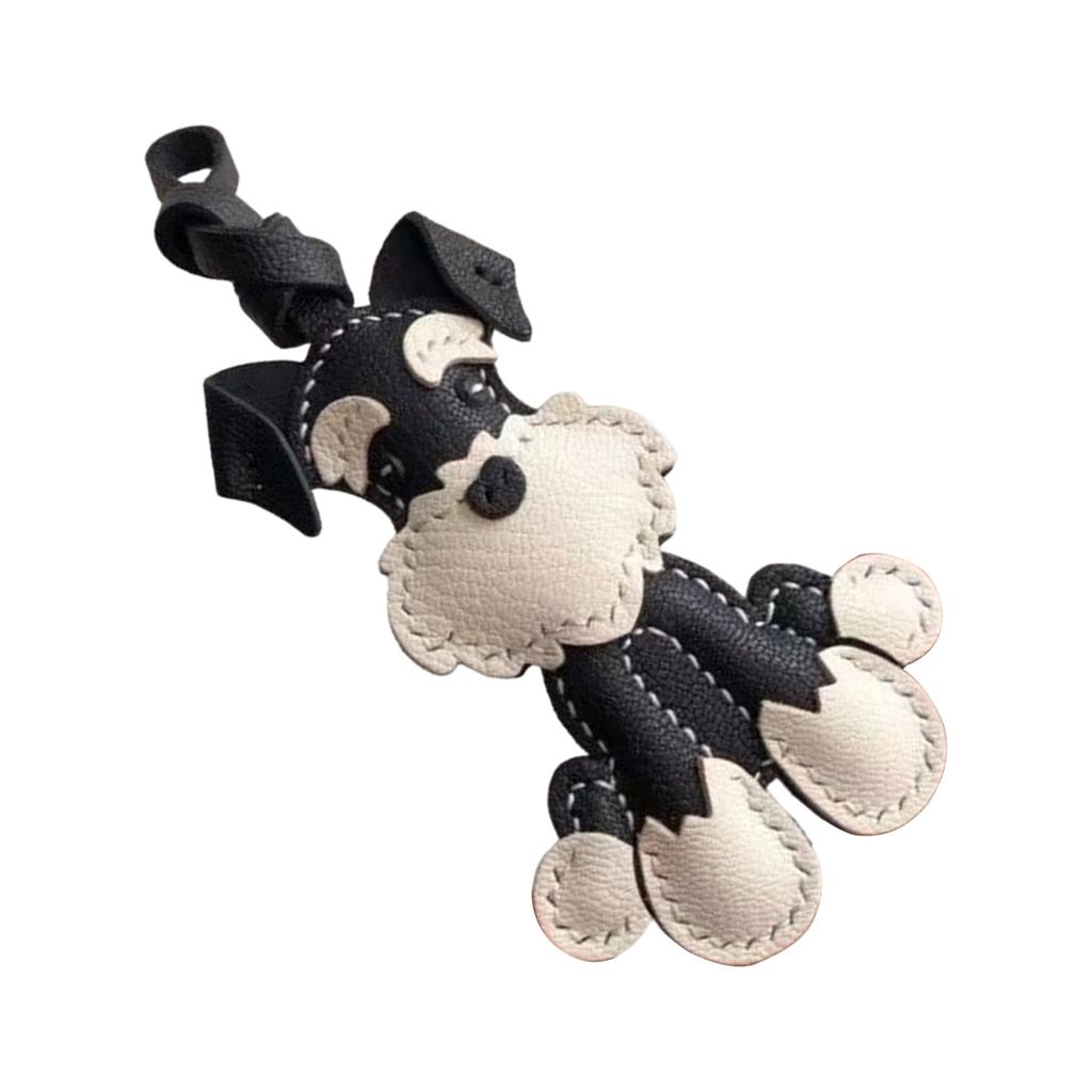 Niedlicher Schnauzer Leder Schlüsselanhänger Leder Schnauzer Schlüsselanhänger Anhänger Handgefertigt Hunde Liebhaber Essentieller Schlüsselring Schmuck