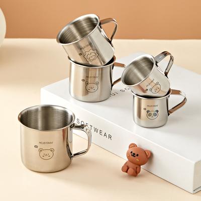 Mini Tasse à Eau en Acier Inoxydable 304 Pour Enfants Durable Anti-Brûlure Tasse à Boire pour Enfants Avec Poignée Mug à Café au Lait Ustensiles de Boisson N
