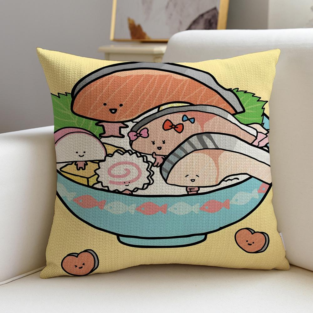 Lovely KKirinchanS Cushion Cover Breathable and skinfriendly linen pillowcase square removable and washable cushion